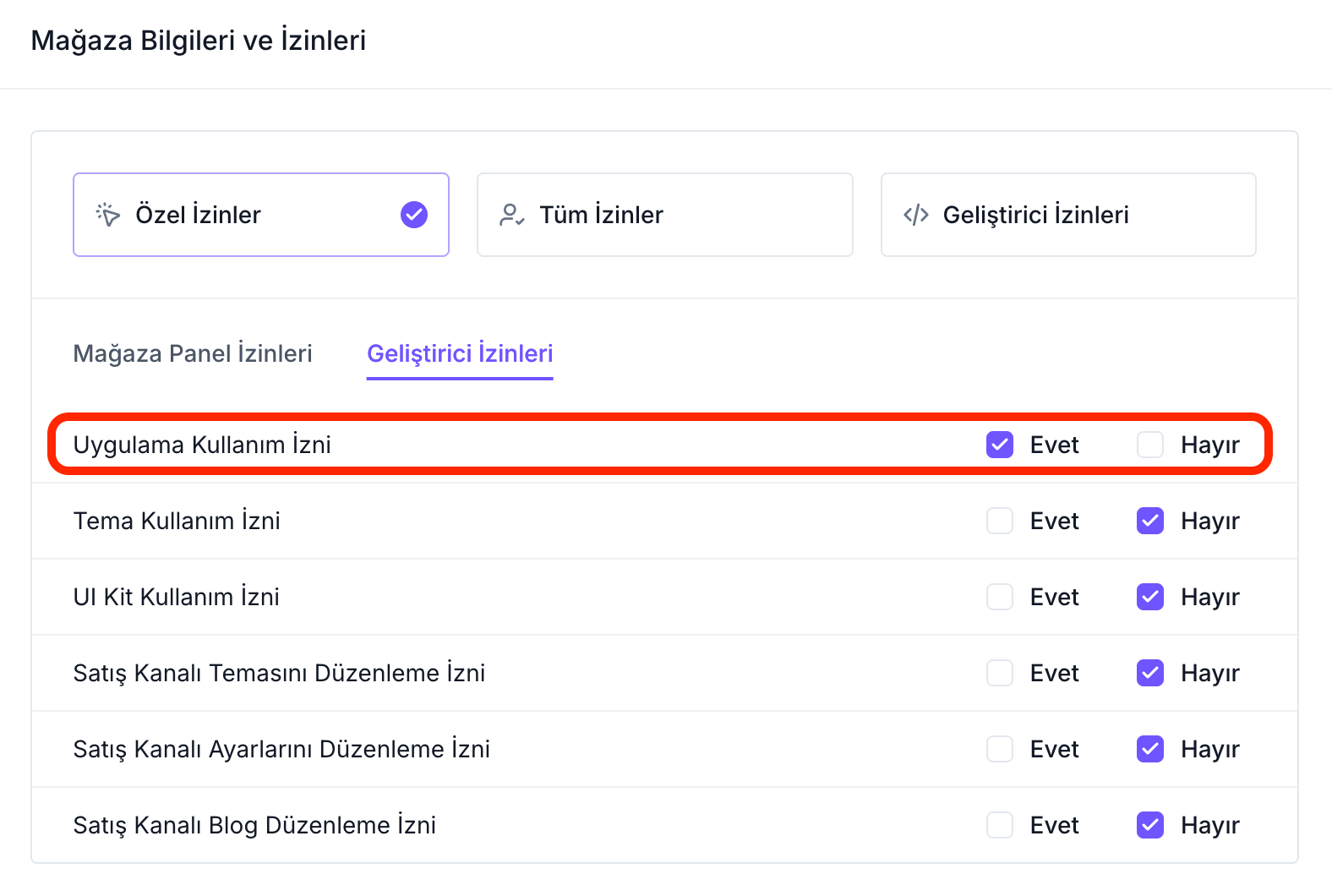 ikas partner remove allowed app