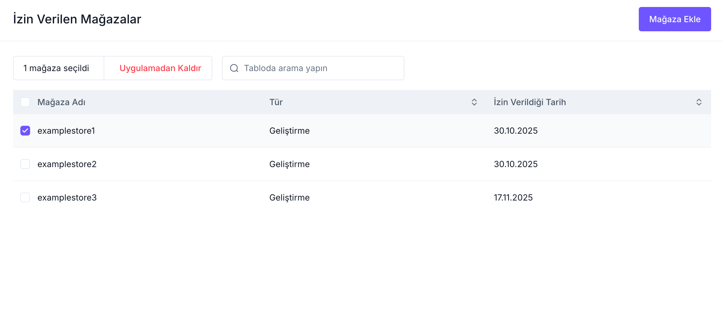 ikas partner remove allowed app