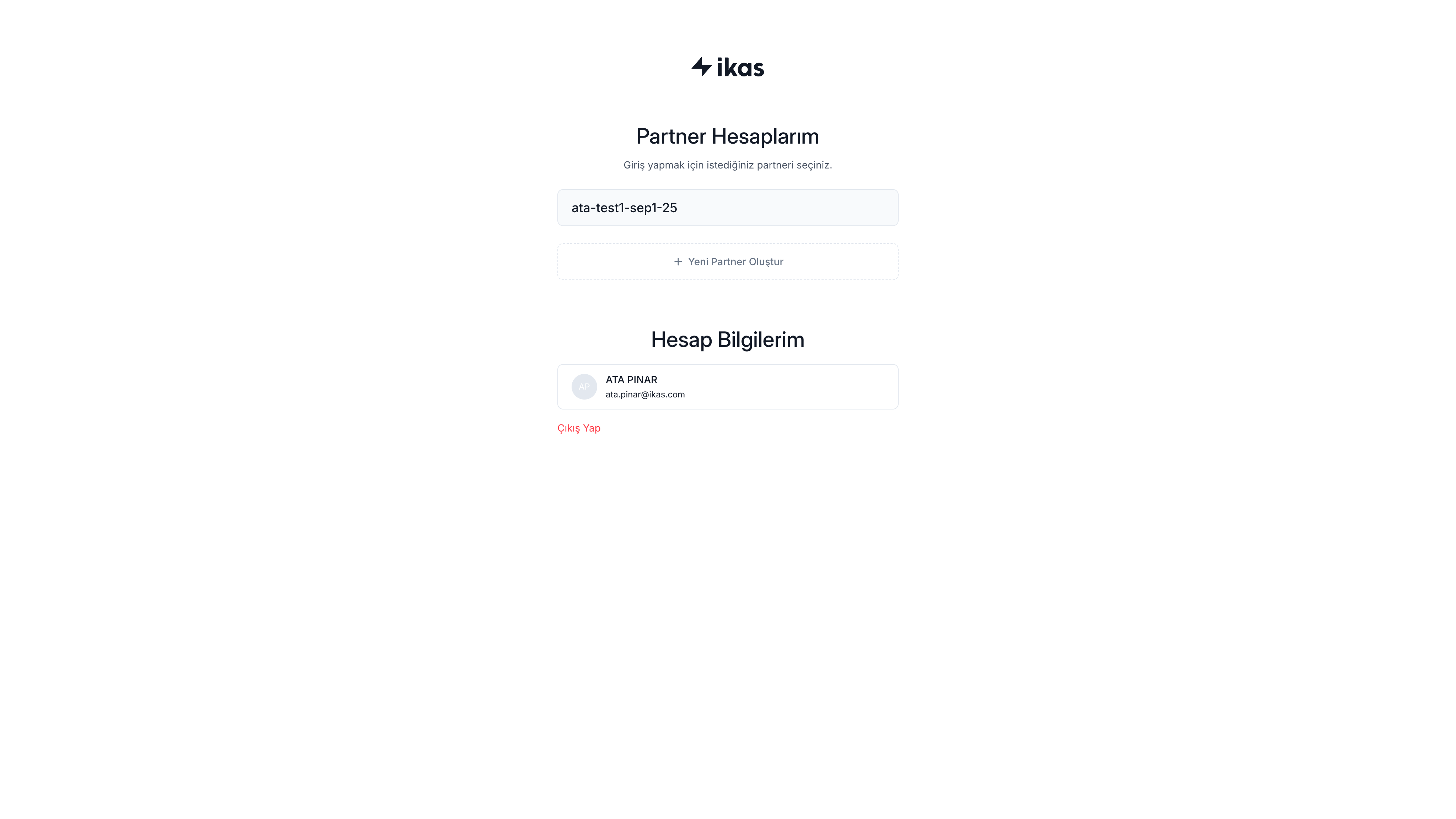 Partners hesap detayları sayfası